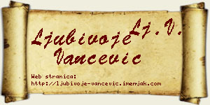 Ljubivoje Vančević vizit kartica